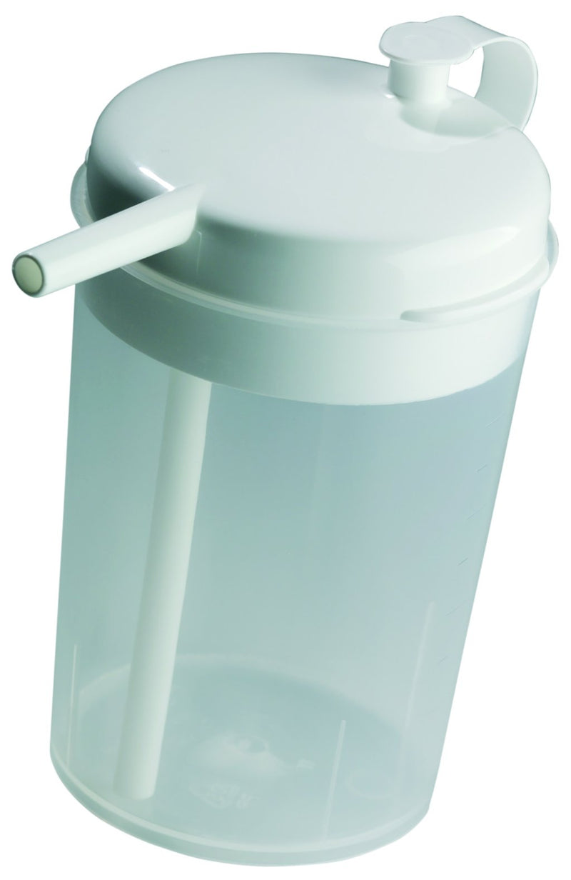 The Novo Drinking Cup with Re-usable Straw Ideal for those Confined to Bed who cannot sit up easily or without help Aids Independent Drinking Spill Proof if Tipped Over Hot and Cold Drinks 1 Count (Pack of 1)