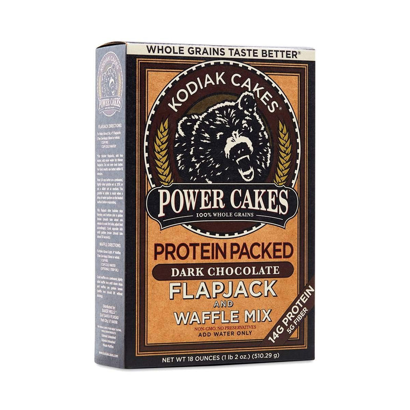 Kodiak Cakes Power Cakes, Dark Chocolate Flapjack and Waffle Mix, 18 Ounce