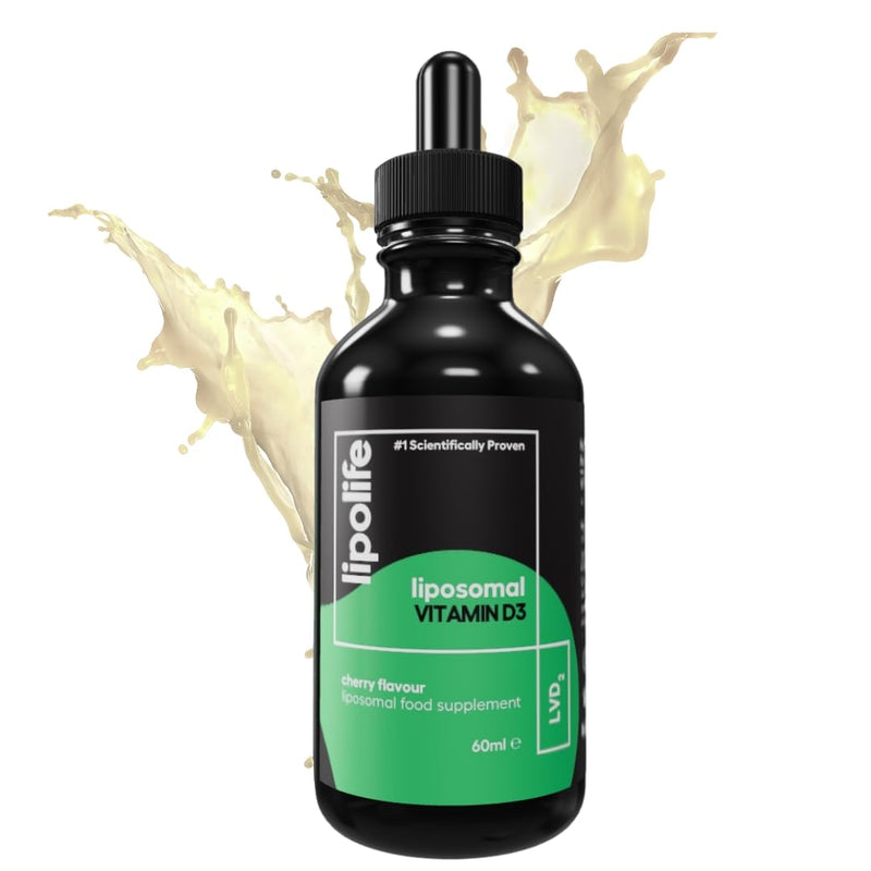 liposomal Vegan Vitamin D3 Supplement | Highly absorbable Plant sourced D3 | Manufactured in UK to cGMP Standards | lipolife | 60 Servings. 1000IU. LVD2. 60 ml (Pack of 1)
