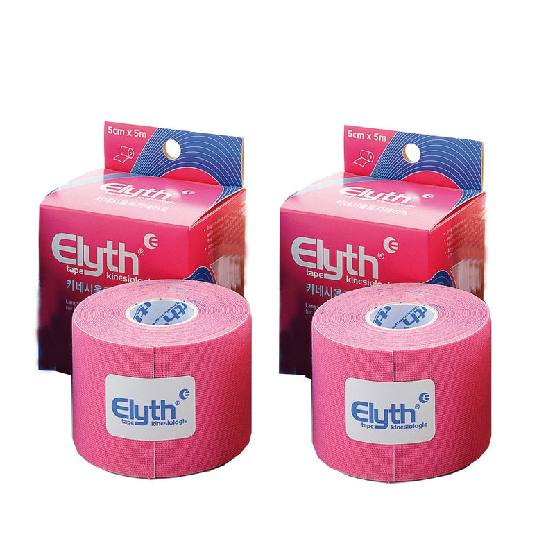 2 Pieces ELYTH Kinesiology Tape 5m x 5cm, red