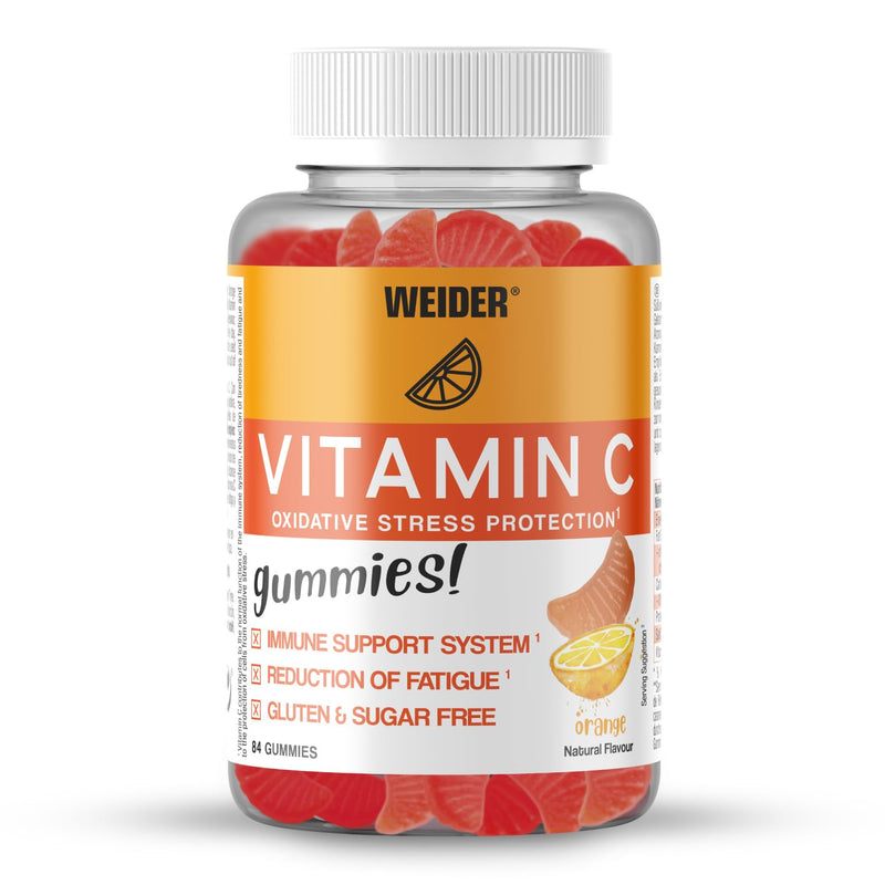 Weider Vitamin C Gummies - Reduces Fatigue and Supports Immune System Function - 250 mg per dose - Sugar- and Gluten-Free - Natural Flavours - 84 Gummies
