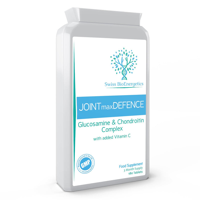 Joint Max Defence - 900mg,180 Tablets of Glucosamine Sulphate & Chondroitin Sulphate – A Perfectly Balanced Super Strength Complex -Glucosamine Chondrotin Complex with Vitamin C - UK Manufactured