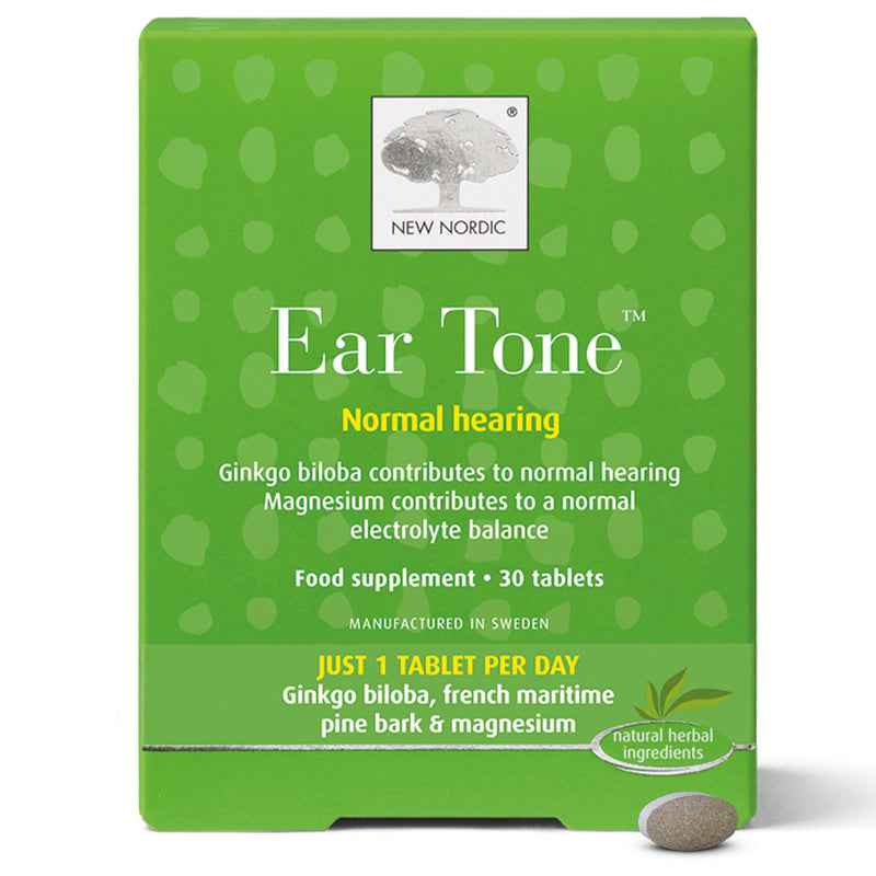 New Nordic Ear Tone, Supports Normal Hearing, with Ginko Bilboa and Magnesium for Electrolyte Balance, 30 Tablets 30 count (Pack of 1)