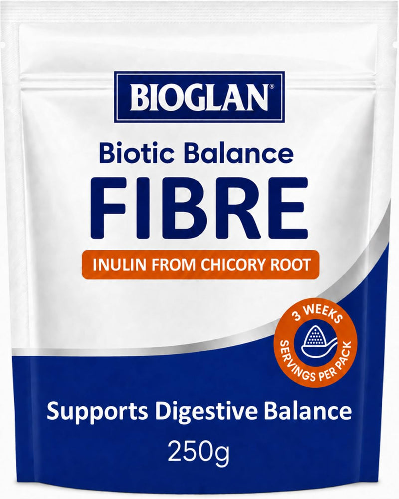 Bioglan Inulin Powder 250g | Chicory Root Fibre Supplement | Soluble Fibre for Normal Bowel Function | Vegan, Unflavoured | 3 Weeks Supply