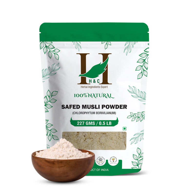 H&C Safed Musli Powder (Chlorphytum Borivillianum) - 227g | A 100% Natural Health Supplement 227g Powder