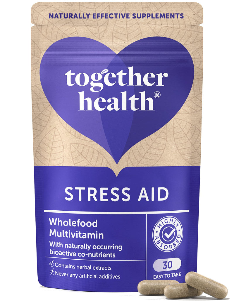 Stress Aid Complex – Together Health – 5 Essential B Vitamins – Schisandra, Ashwagandha & Rhodiola – Ocean-Sourced Magnesium – Vegan Friendly – Made in The UK - 30 Vegecaps 1 count (Pack of 30)