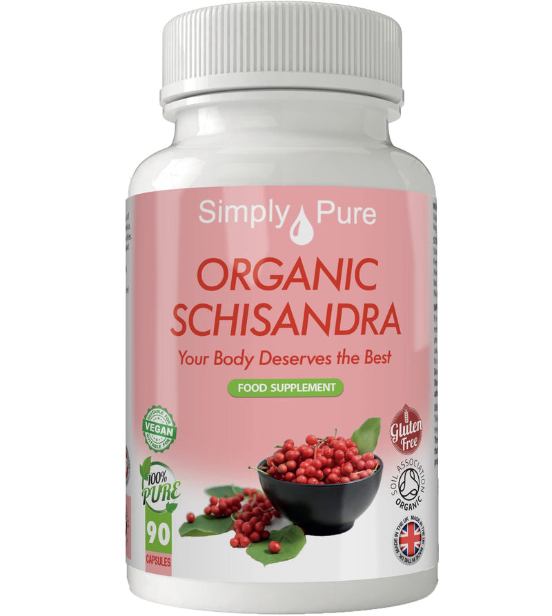 Organic Schisandra for Energy, Mental Balance & Stress Resilience | 500mg Capsules x 90 |100% Pure Soil Association Certified | Gluten Free | GM Free | Vegan