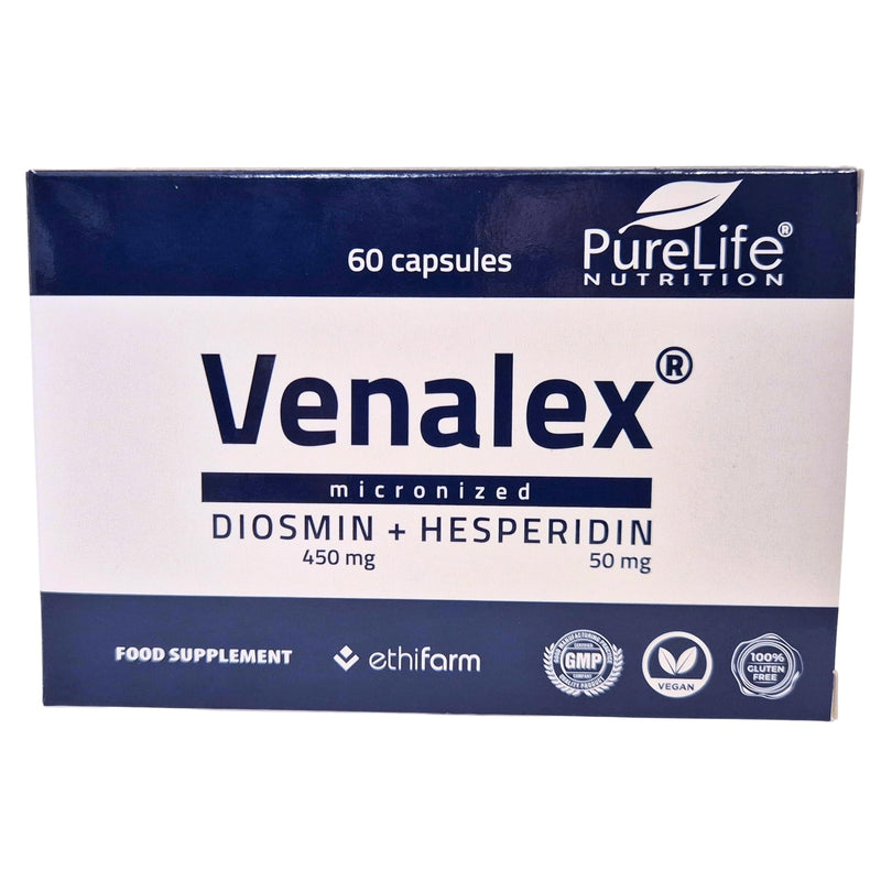 Food Supplement with Micronised Diosmin 450 mg & Hesperidin 50 mg (9:1) – 60 Day Supply – Plant Flavonoid Complex – Vegan – GMP Manufactured– Gluten Free