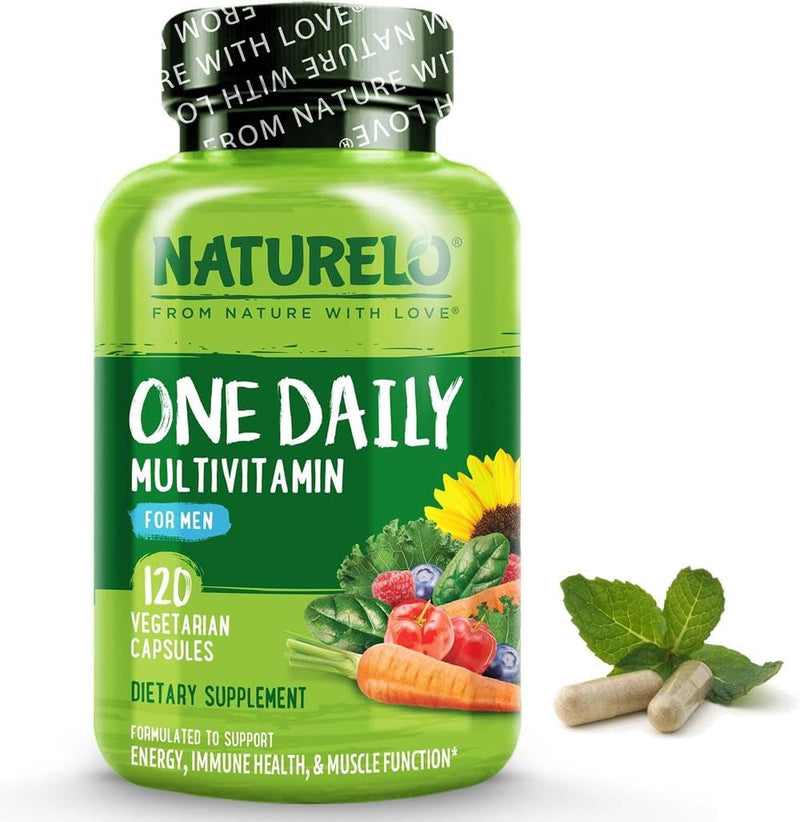 NATURELO Men’s Multivitamin Easy One a Day | 120 Vegan Capsules (4 Month Supply) | 29 Essential Vitamins, Minerals & Fruit & Veg Extracts, for Men’s Health, Energy and Performance 120 count (Pack of 1)