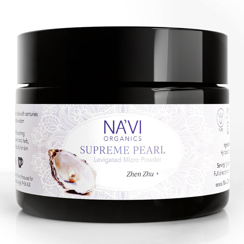 Na'vi Organics Supreme Levigated Pearl Nano Powder | 100% Pure Freshwater Pearl Powder for Face & Eyes | Supports Skin Brightening, Collagen, Radiance & Overall Wellness – 90g 90 g (Pack of 1)