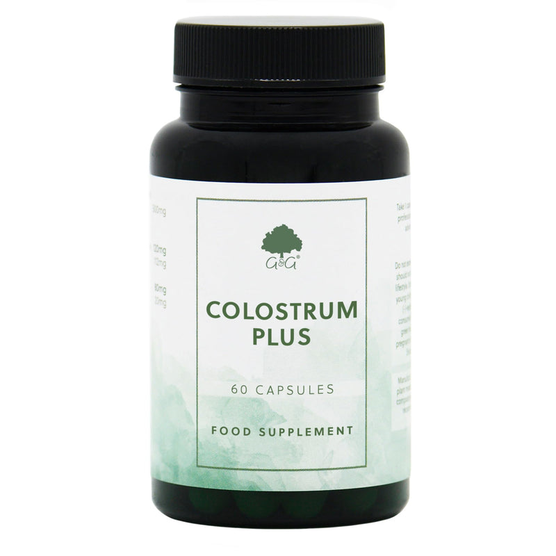 Colostrum Plus Capsules - Bovine Colostrum from Grass-Fed Cows - Min 30% IgG Level - 60 Capsules - Non-GMO, Made in The UK - G&G Vitamins