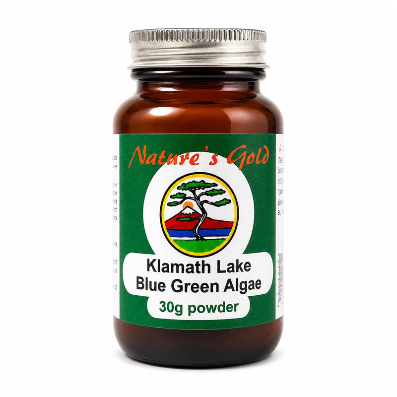 Nature's Gold Klamath Lake Blue Green Algae Powder 30g | Pure AFA Algae Food Supplement | Vegan | Powder | No Fillers | from Upper Klamath Lake, Oregon 30 g (Pack of 1)