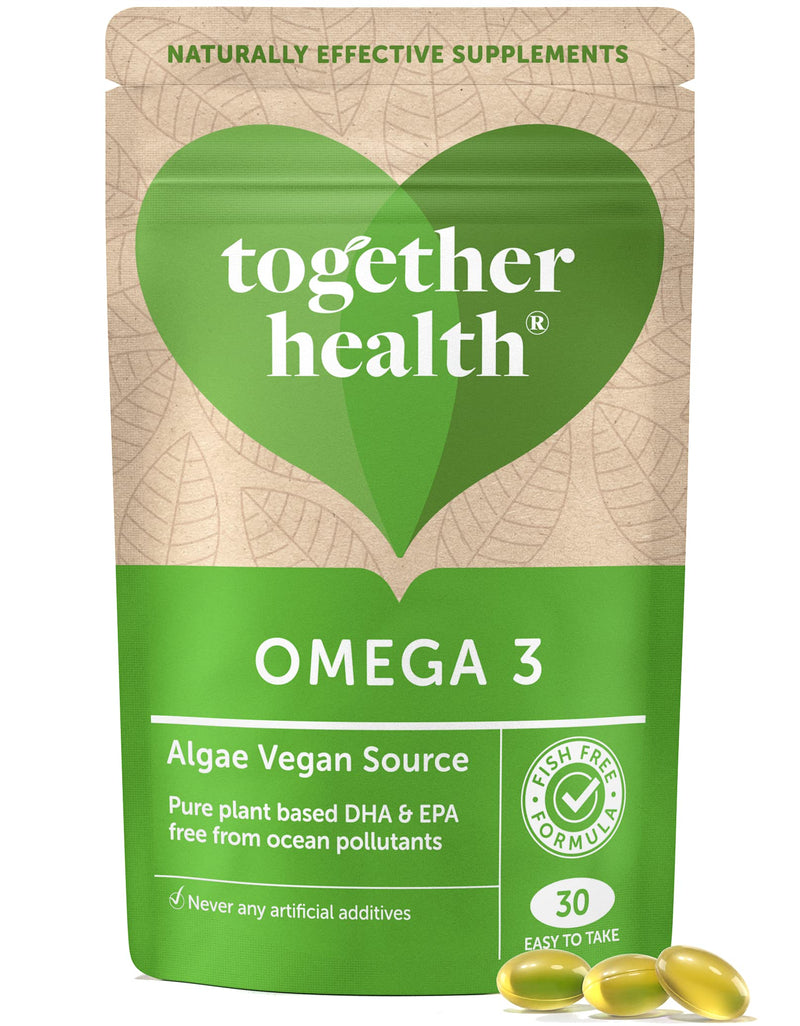 Algae Omega 3 – Together Health – Pure Algae Omega 3 – Unique Plant Source of DHA & EPA – Vegan Friendly - Made in The UK – Pack of 5-150 Softgels 30 count (Pack of 5)
