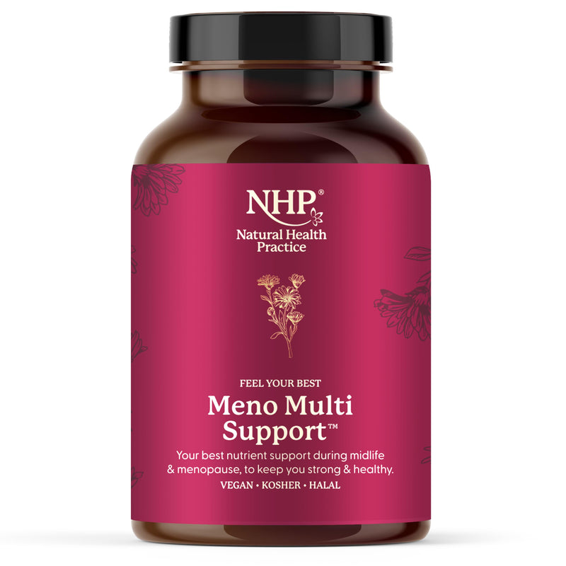 NHP Advanced Meno Multi Support - Multivitamin Formula for Menopause Health, Hormonal Balance, Bone Strength and Overall Well-Being,Gluten - Free, Dairy Free,60 Vegan Capsules 60 count (Pack of 1)