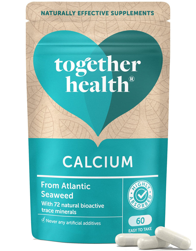 Calcium – Together Health – Seaweed-Based Calcium – 72 Trace Minerals – Vegan Friendly – Made in The UK – Pack of 4-240 Vegecaps Unflavoured 4 count (Pack of 1)