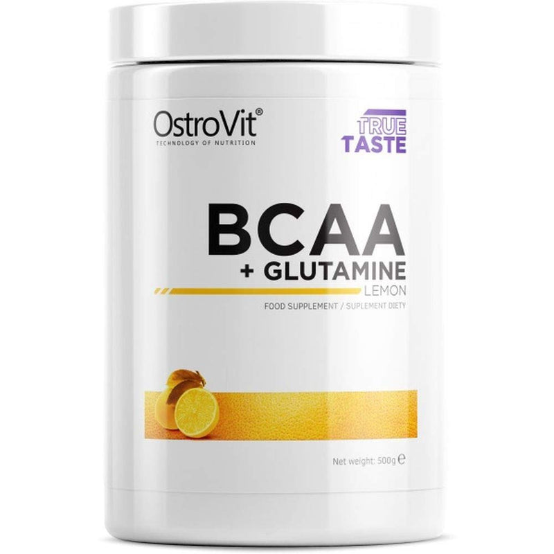 BCAA Ostrovit Plus Glutamine 500g Amino acids, iatio of 2: 1: 1 and L-Glutamine Lemon Flavour