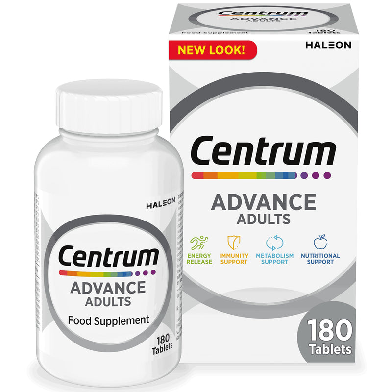 Centrum Advance Multivitamin & Mineral Supplements, 24 essential nutrients including vitamin D, C, Calcium, Daily Multivitamin Tablets, 180ct 180 count (Pack of 1)