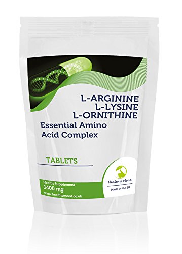 L-Arginine L-Lysine L-Ornithine Essential Amino Acid Complex 1400mg Health Food Bodybuilder Gym Supplement Vitamins 180 Tablets Pills Dynamic Fat Burner Nutrition Vitamins HEALTHY MOOD