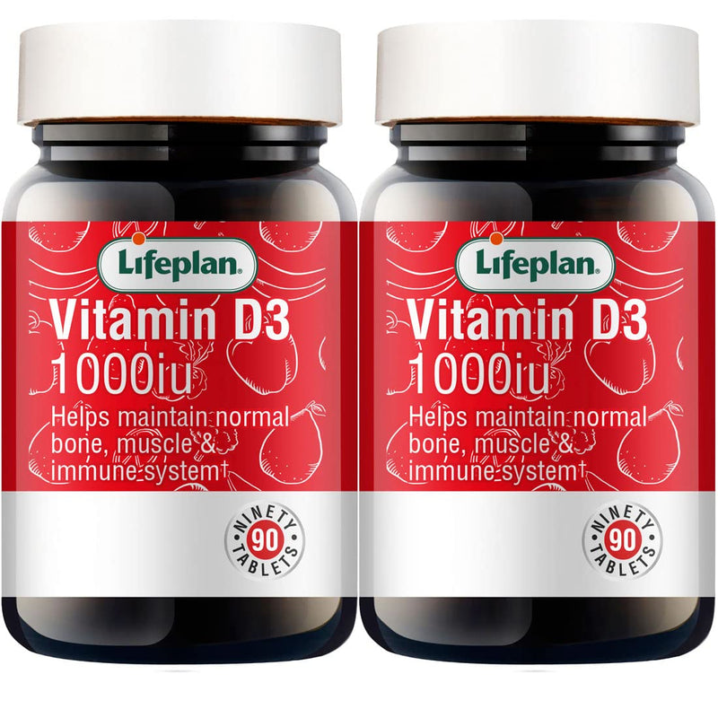 Lifeplan Vitamin D3 1000iu (90 Capsules) for Healthy Bone, Muscle & Immune System — 3-Month Supply