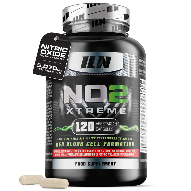 NO2 Xtreme – High Strength 5,070mg Nitric Oxide Supplements for Men & Women – Nitric Oxide Booster Pre Workout Tablets with L Arginine (120 Vegetarian Capsules) 120 count (Pack of 1)