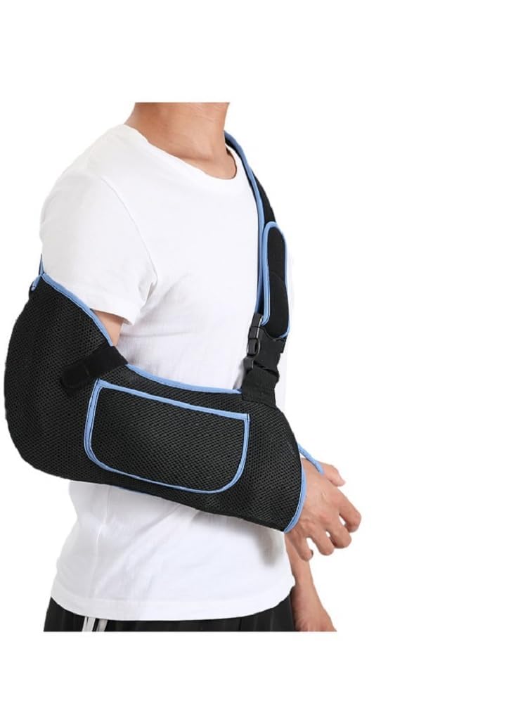 [Australia] - ArmoLine Deluxe Arm Sling Breathable Fabric for Black Broken Arm Bandage for broken wrist shoulder immobilizer (M) M 
