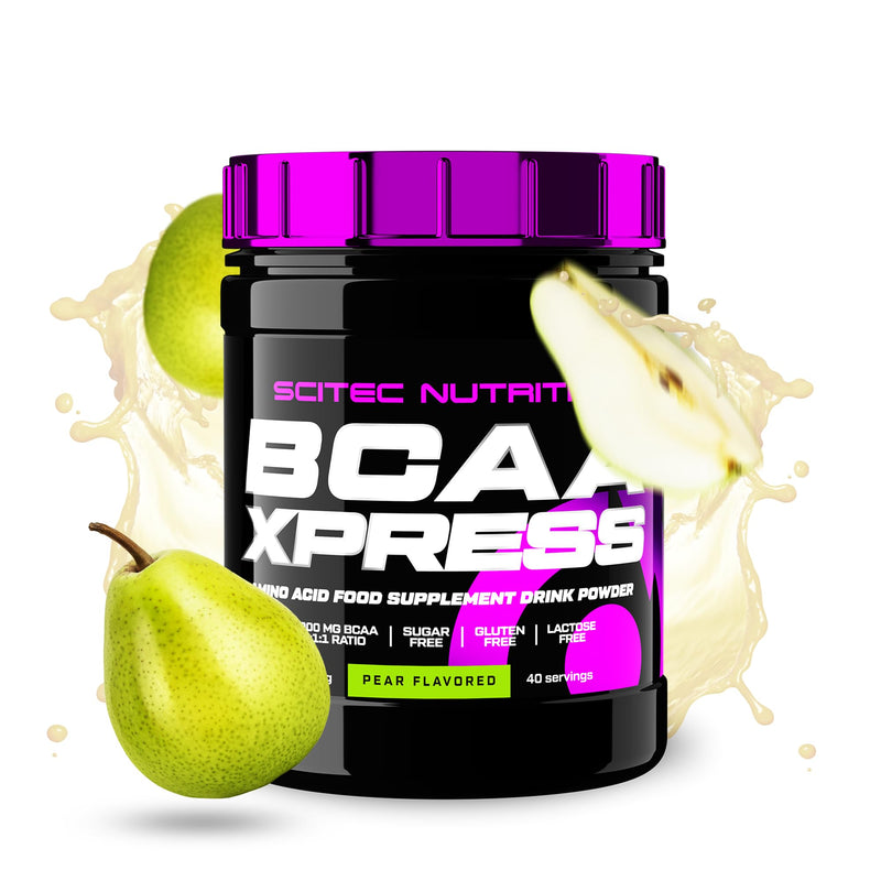 Scitec Nutrition BCAA Xpress, Sugar, Gluten & Lactose-Free, 5g Pure BCAA, Muscle Recovery & Growth, 2:1:1 Amino Acid Ratio, Flavoured & Easy Mixing, 280 g, Pear