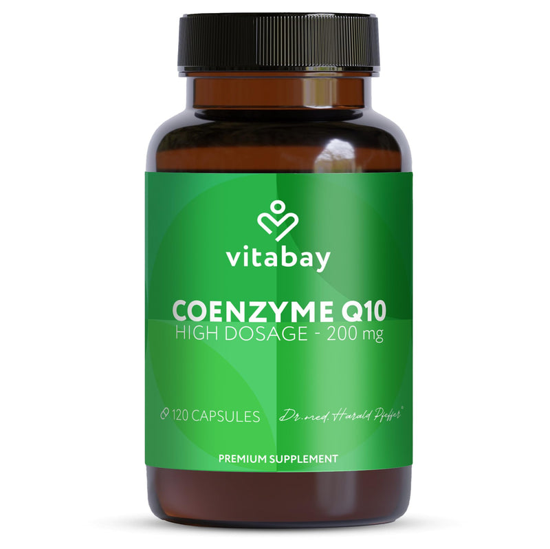 Vitabay Coenzyme Q10 Ubiquinone 200 mg – 120 Vegan Capsules – high Strength CoQ10 – Natural Q10 from Plant Fermentation – additive-Free & 100% Vegan – Laboratory Tested in Germany 120 Count (Pack of 1)