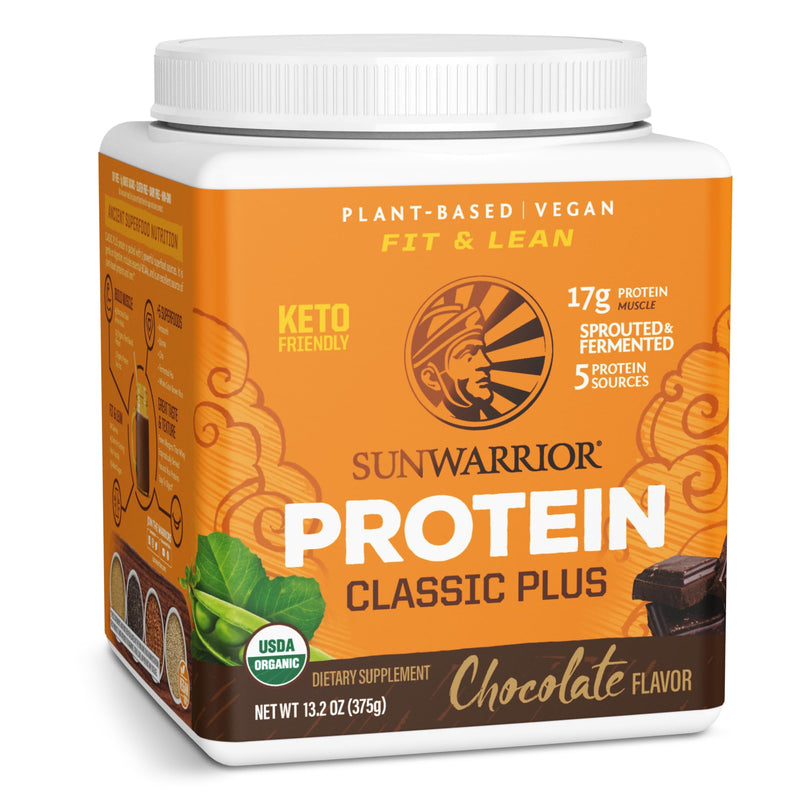 Sunwarrior Classic Plus Chocolate Protein Powder, 375 g 96918 375 g (Pack of 1)