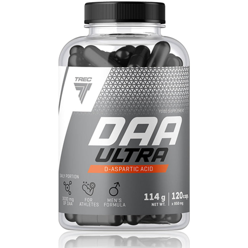 TREC Nutrition DAA Ultra - 120 Capsules - Booster Testosterone Modulator - Fast Increase of Strength and Muscle Fibre Mass