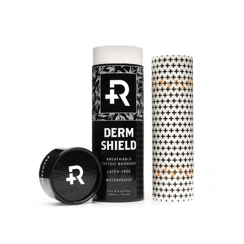Recovery Derm Shield Tattoo Aftercare Bandage Roll - Transparent, Waterproof Adhesive Bandages - 20 cm x 7.32 m Roll 7.9 Inches x 8 yards