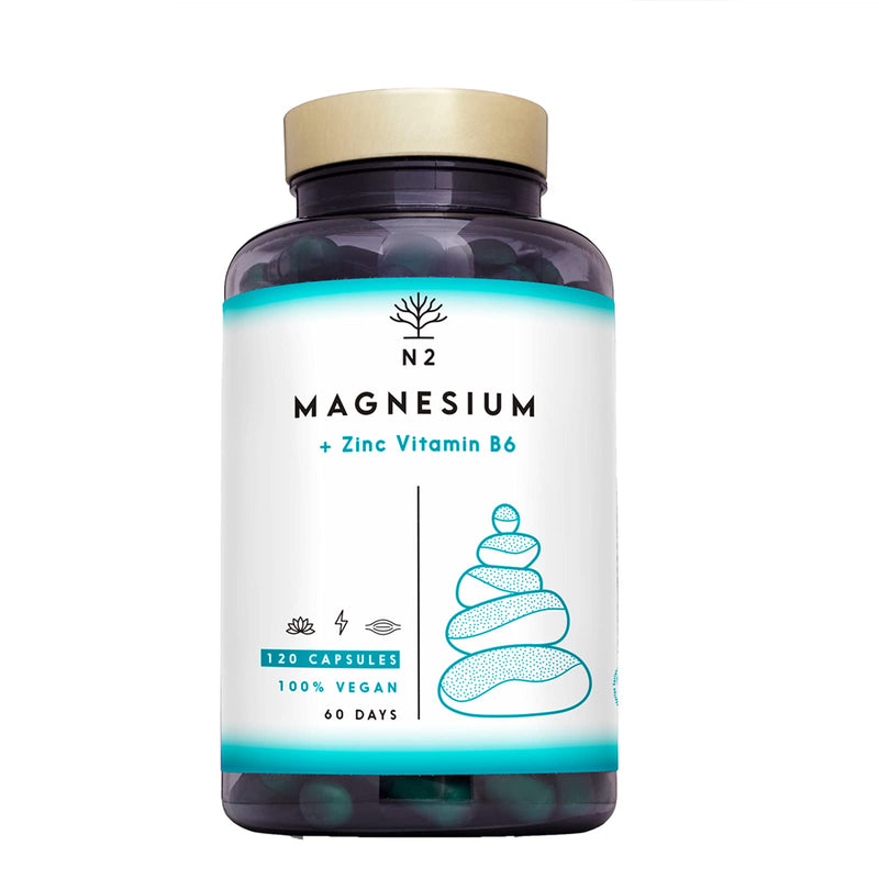 Magnesium Zinc Vitamin B6. Boosts Energy Sports Muscle Performance. Increases Testosterone Level. Improves Sleep. Protein Synthesis. 120 Vegetable Capsules UK Vegan Certified. N2 Natural Nutrition 120 Capsules