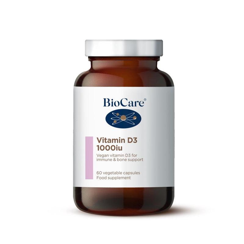 BioCare Vitamin D3 1000iu - Vegan Vitamin D for Immune, Bone, Muscle and Teeth Support - 60 Capsules 60 count (Pack of 1)