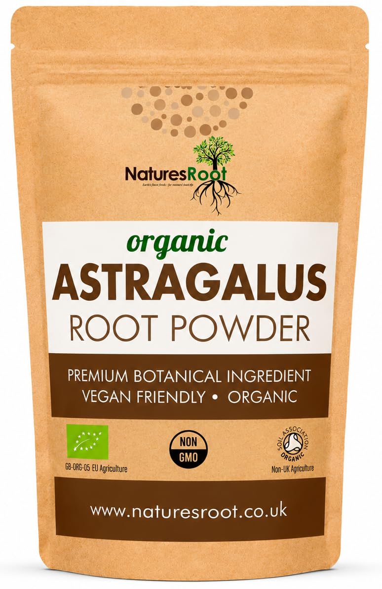 Natures Root Organic Astragalus Root Powder 250g - Boost Vitality | Promotes Healing | Reduces Fatigue | Helps Digestion