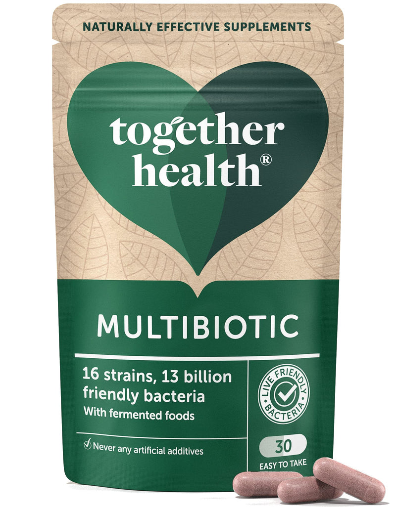 Multibiotic – Together Health – 45 Farm-Grown Fermented Foods - Multi Bacterial Strains with 13 Billion CFU – Vegan Friendly – Made in The UK – Pack of 3-90 Vegecaps 90 count (Pack of 1)