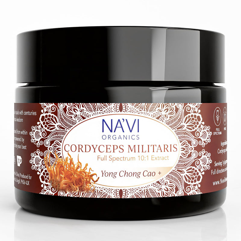 Na'vi Organics Cordyceps Militaris Mushroom Powder | Premium Full Spectrum Fruiting Body Extract | Supports Energy, Immunity & Overall Vitality Naturally - 70g 70 g (Pack of 1)