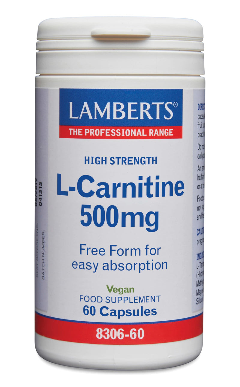 Lamberts L Carnitine 500mg - 60 Capsules