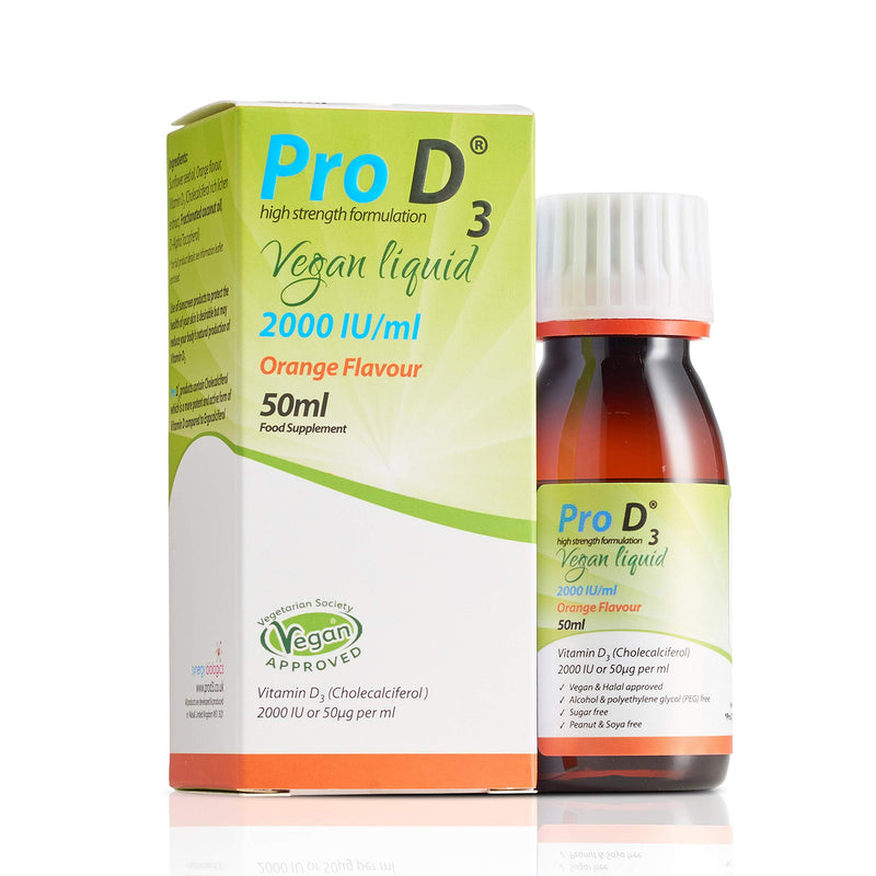 Vegan Liquid [2000 IU/ml] (50ml) | Vegan Vitamin D3 | Made in the UK | Free from Alcohol, Crustaceans, Dairy, Gelatine, Gluten, Milk, Nut, Peanut, Sugar, SOYA