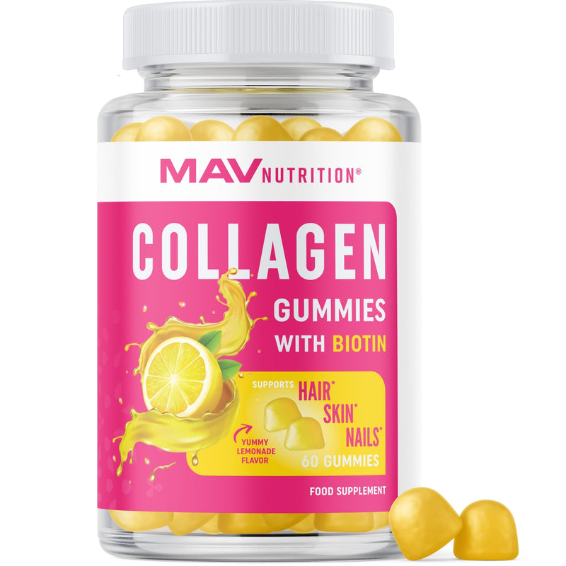 Collagen Gummies for Women | 200mg Hydrolyzed Collagen + 2500mcg Biotin, with Vitamin C, E & Zinc | Anti Aging, Hair Growth, Skin, Strong Nails | Non-GMO Collagen Supplements for Women | 60 Count