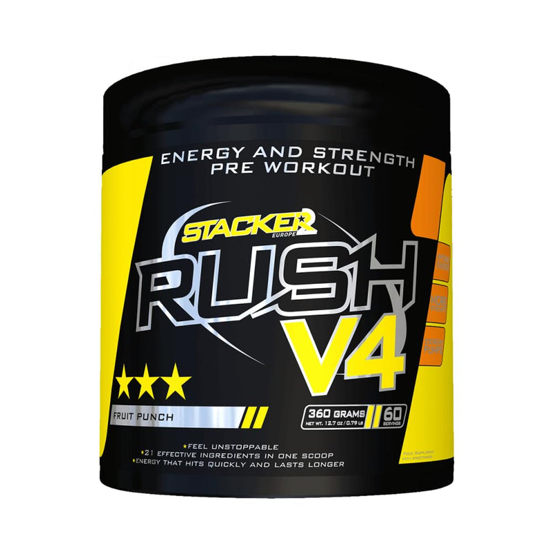 Rush V4 Pre-Workout Booster, Fruit Punch 360g