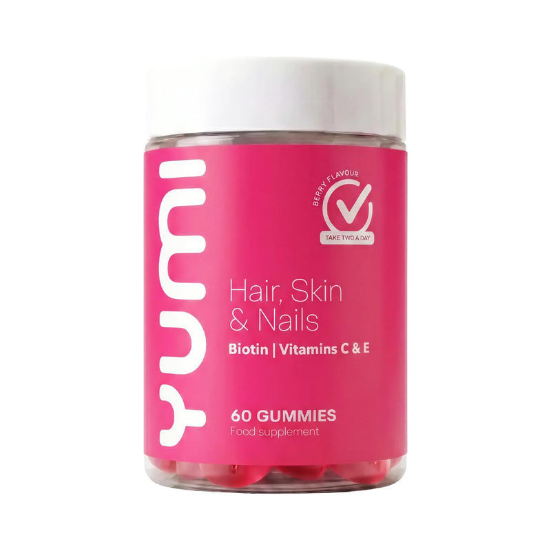 Hair, Skin & Nails Gummies with Biotin, Zinc & Vitamin C for Hair Health, Skin Glow & Nail Strength, Supports Collagen Formation, Berry Flavour, 60 Vegan Gummies