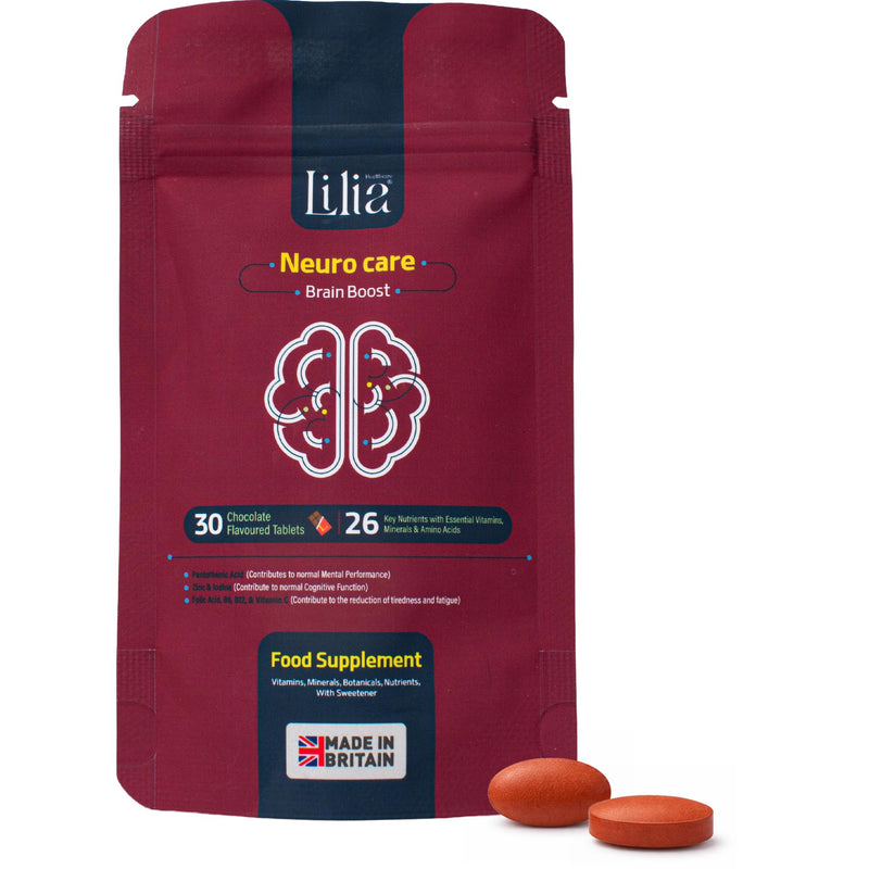Lilia Healthcare Neuro Care Nootropic: For Enhanced Brain And Mental Performance, Focus, Energy, Immunity. 25 Nutrients and Vitamins including Lycopene, Zeaxanthin, Korean Ginseng, Lutein, Coq10