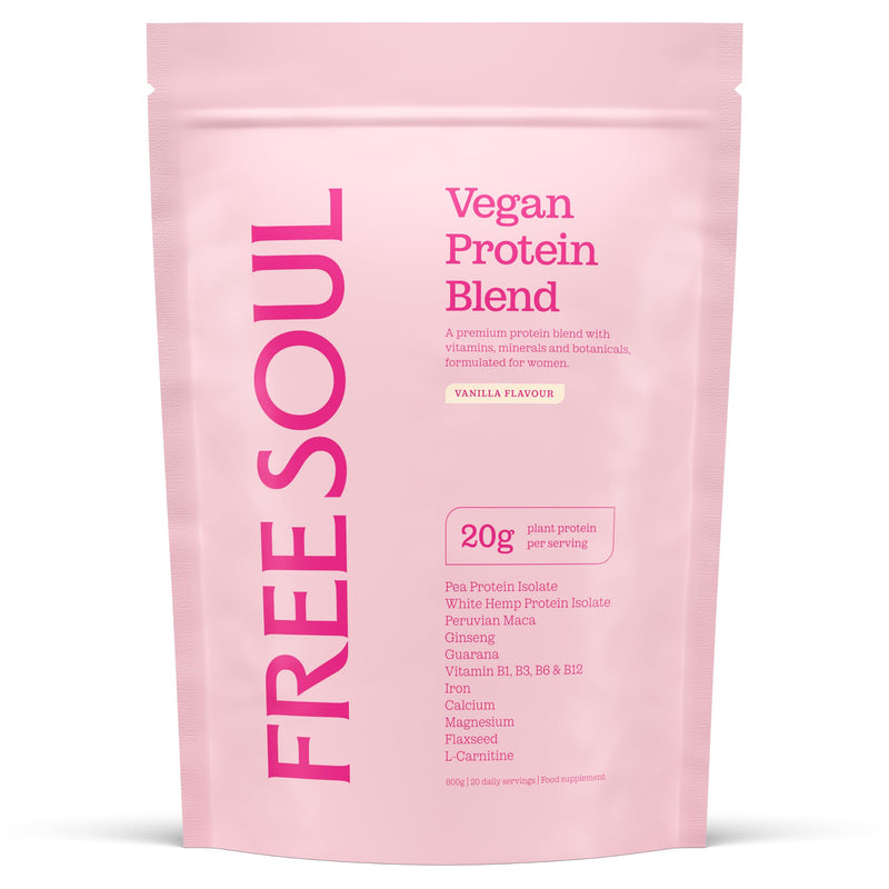 Free Soul Vegan Protein Powder | Formulated for Women | 600g | 20g Protein with Added Nutrients | Gluten & Soy Free Plant-Based Nutrition Shake | Pea & Hemp Isolate Protein | Vanilla Flavour 20 Servings (Pack of 1)