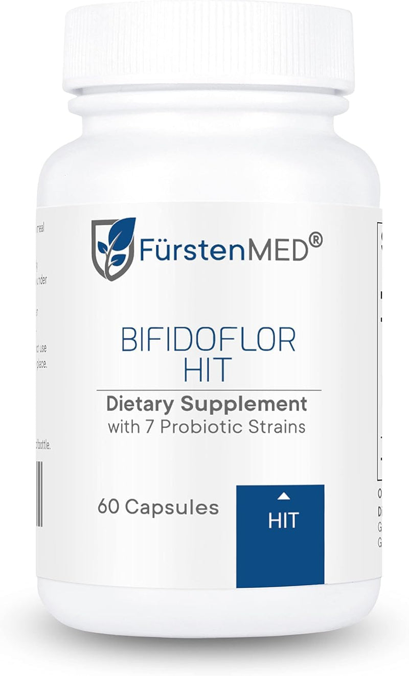 FürstenMED® Bifidoflor HIT with 7 Probiotic Strains - Lactobacillus Salivarius, Gasseri, Rhamnosus & 4 Bifidobacterium - Normal Gut Digestive Health Support Supplement - 60 Vegan Capsules