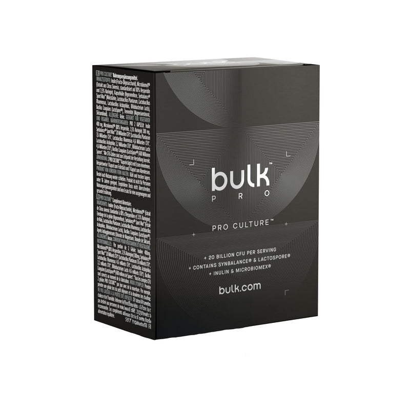 Bulk Pro Culture Capsules, 400 mg Inulin, 300 mg MicrobiomeX, 20 Billion cfu Synbalance Sport Max Per Serving, Pack of 60, 30 Servings 60 count (Pack of 1)