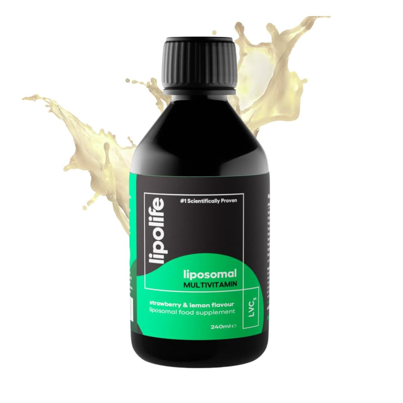 Liposomal Vegan Multivitamin | Higher Absorption, Scientifically Proven | Advanced Formula. Strawberry and Lemon Flavour. 240ml. for Your Family's Immune Health. Lipolife