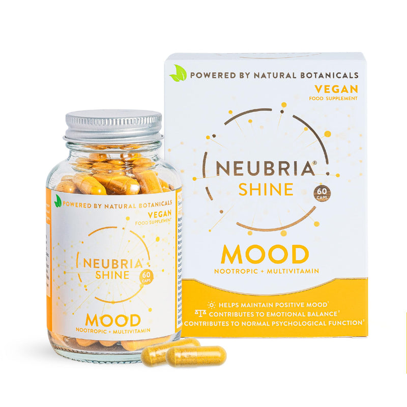NEUBRIA Shine Mood Complex – Multivitamin for Adults with Ashwagandha, Rhodiola, Turmeric, Saffron, B Complex, Magnesium & Zinc - Potent Supplement for Daily Wellness – 60 Vegan Capsules Shine - Mood 60 Capsules 60 count (Pack of 1)