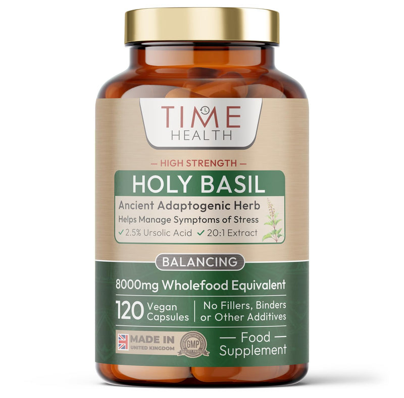 Holy Basil 20:1 (Ocimum Sanctum) 2.5% Ursolic Acid - Zero Additives - Pullulan (120 Capsules) 120 count (Pack of 1)