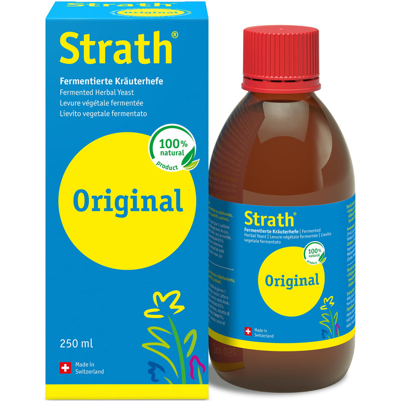 Strath Original Liquid Herbal Health Tonic - 61 Vital Nutrients, Vitamins, Minerals & Amino Acids, Swiss Made Natural Supplement Yeast, Daily Nutritional & Digestion Support Multivitamins for Adults 250 ml (Pack of 1)