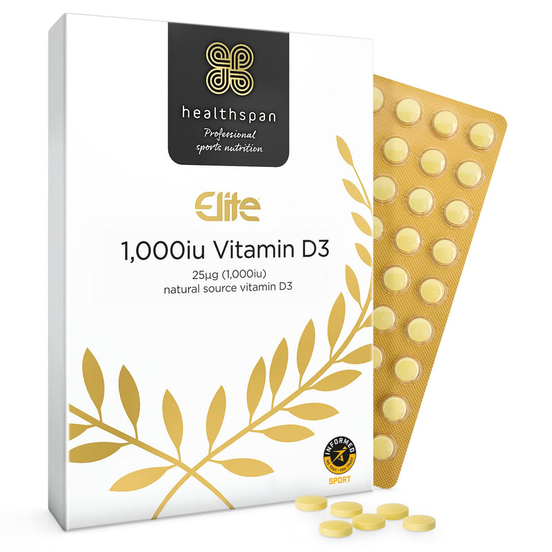 Healthspan Elite Vitamin D3 1,000iu | 120 Tablets | All Blacks Official Partner | Support Immune, Muscle & Bone Health | Informed-Sport Accredited | Vegetarian 1000iu Tablets