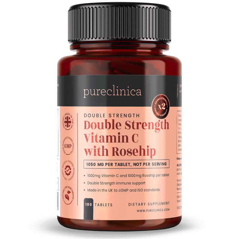 Vitamin C with Rosehip - 2000mg (1000mg VIT C & 1000mg Rosehip Extract) x 180 Tablets - 6 Months Supply 180 count (Pack of 1)